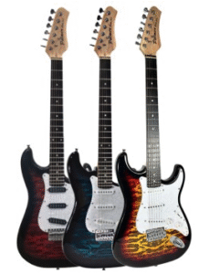 s style electric guitar flame amber blue red burst 6 six string